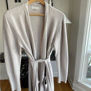 Barefoot Dreams Plush Belted Cardigan - Light Taupe